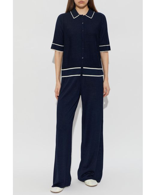 Bogner Blue Silk Cardigan "Peaches"