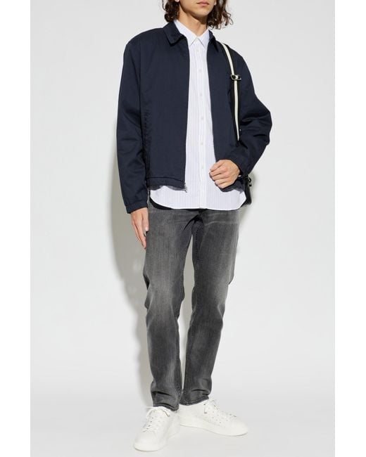 Rag & Bone Blue Cotton Jacket With Collar for men
