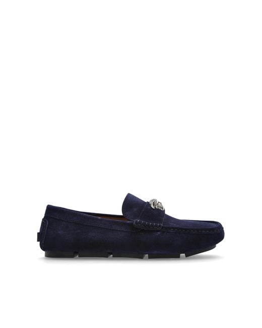 Versace Blue Suede Loafers for men