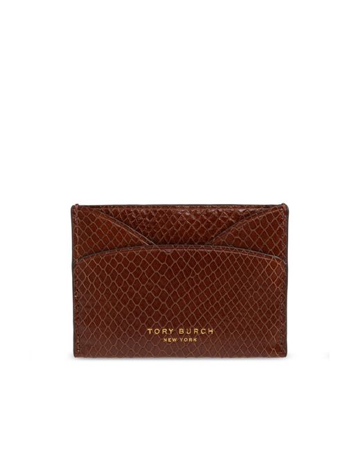 Tory Burch Brown Leather Card Holder