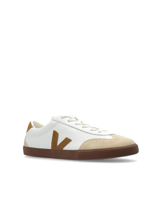 Veja Black Sports Shoes Volley O.T. Leather for men