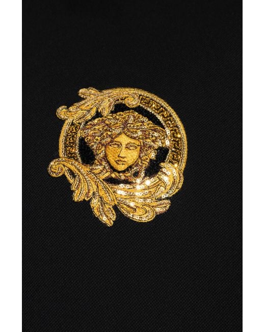 Versace Blue Polo With Patch for men