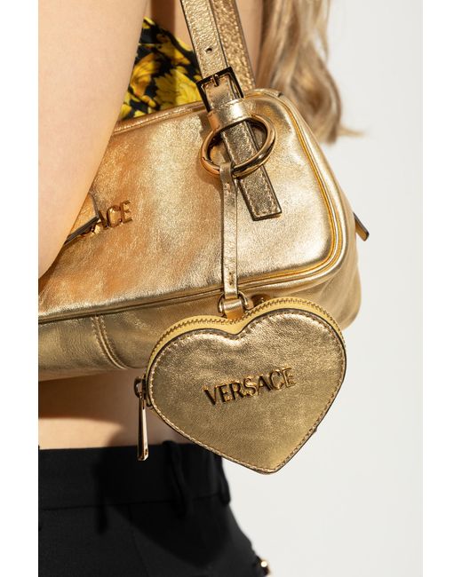 Versace Metallic Pouch With Keychain