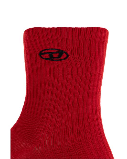 DIESEL Red 3-Pack Of Socks 'Skm-D-Tennis-Crew' for men