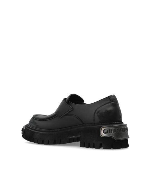 Balenciaga Black Shoes Tractor Type Loafers for men