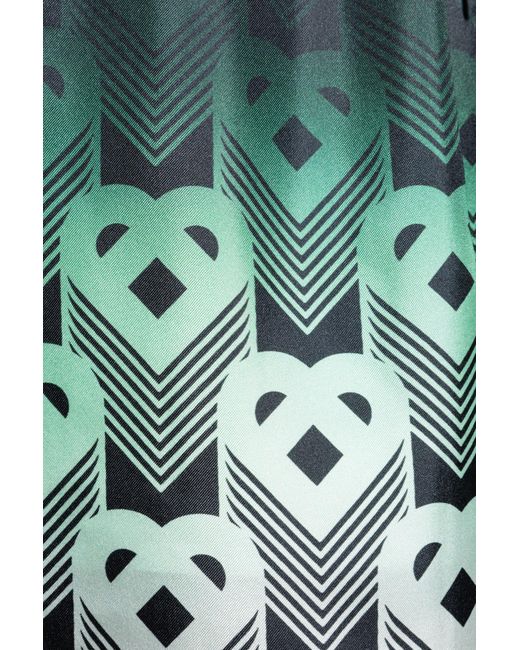 Casablanca Green Silk Shorts With Print for men