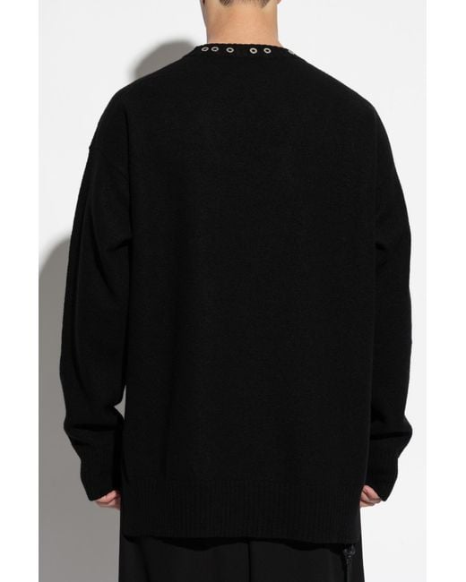 Jil Sander Black Wool Sweater for men