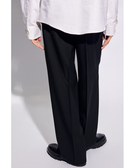 AMI Black Pleat-front Trousers, for men