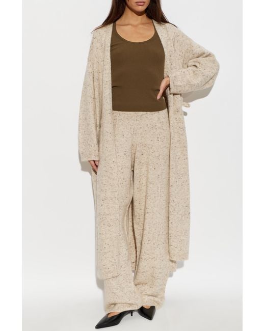 Fabiana Filippi Natural Long Cardigan With Lurex Thread