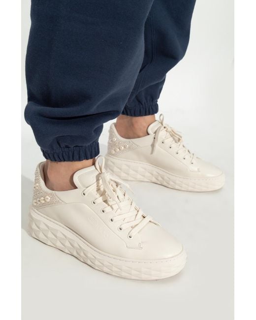 Jimmy Choo White 'Diamond Maxi' Sports Shoes