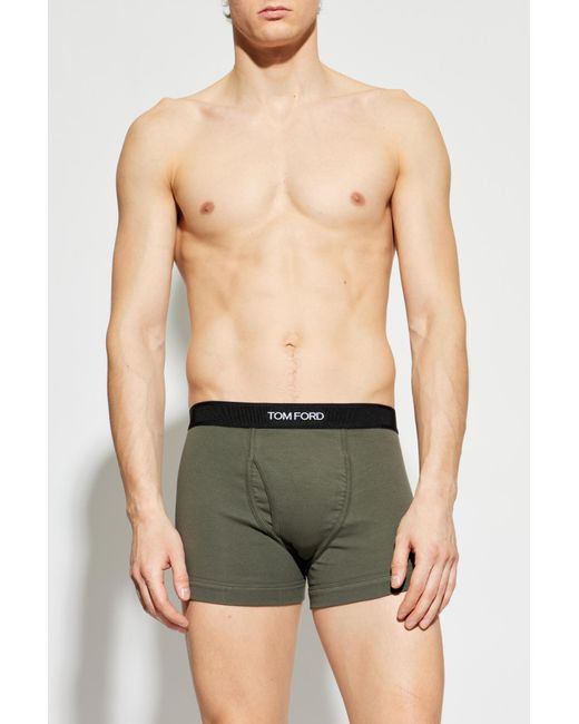 Tom Ford Green Two-Pack Of Cotton Boxers for men