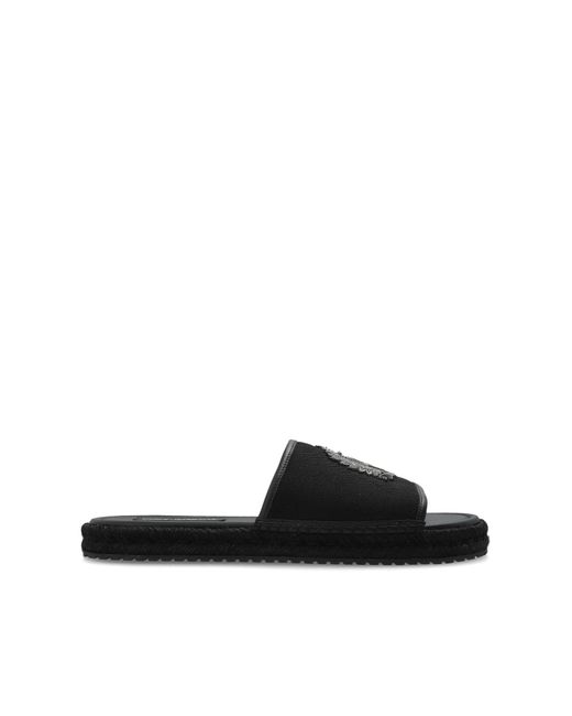 Dolce & Gabbana Black Flip-Flops With Logo for men
