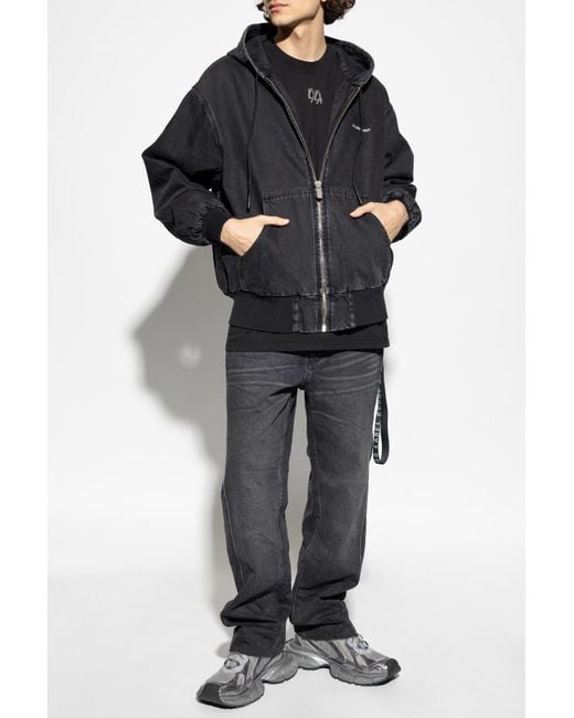 44 Label Group Gray Jacket With Hood for men