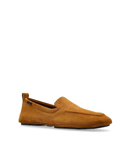 Versace Brown Leather Moccasins for men