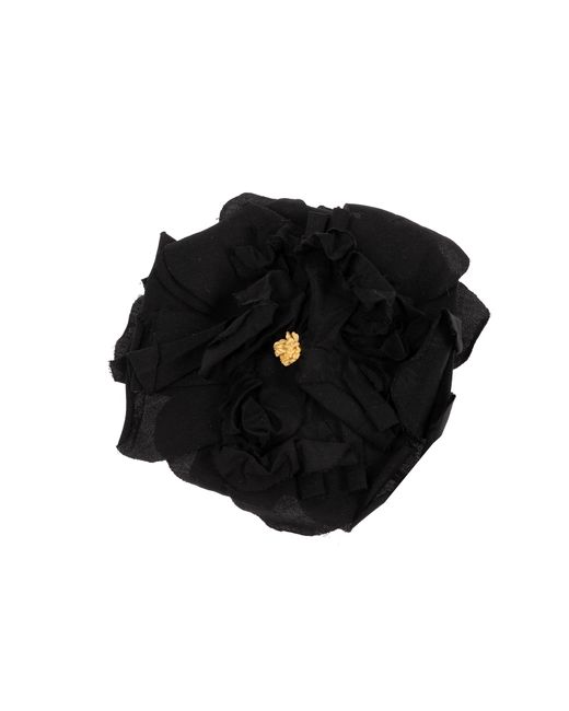 Dolce & Gabbana Black Brooch With Floral Motif, for men