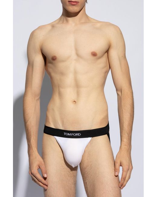 Tom Ford Black Jockstraps With Logo for men
