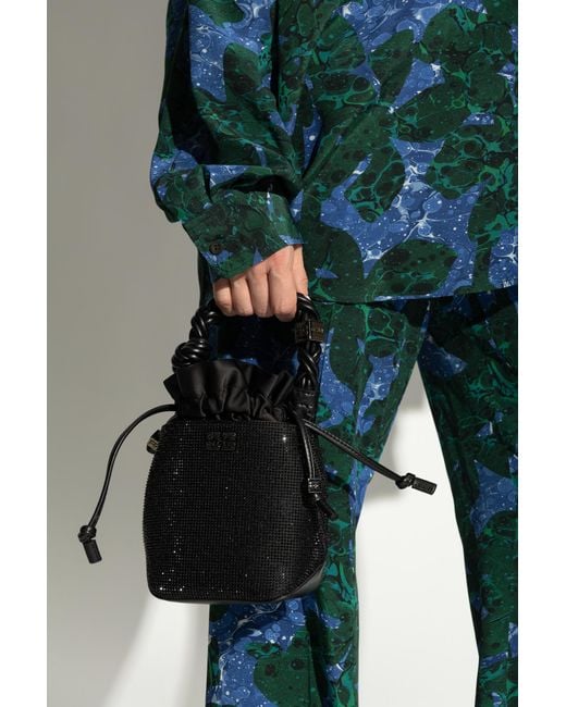 Ganni Green Handbag With Shimmering Appliqués