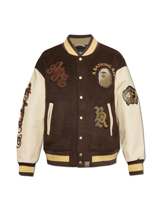 A Bathing Ape Brown Bomber Jacket for men