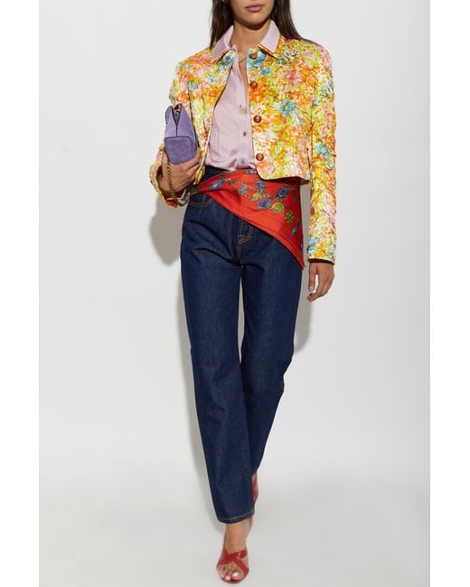 Versace Yellow Short Crinkled Jacket