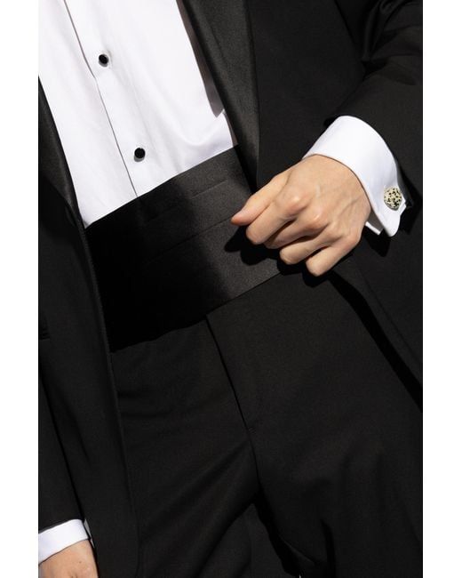Giorgio Armani Black Silk Tuxedo Belt, for men