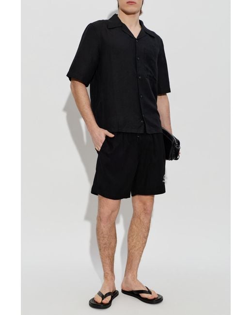 Amiri Black Embroidered Shorts for men