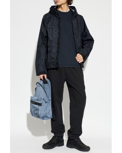 Stone Island Blue Light Jacket With Hood for men