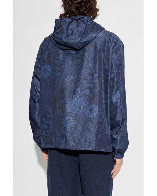 Etro Blue Light Jacket With Hood for men