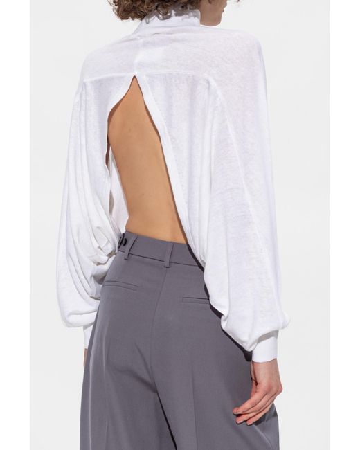 Alaïa White Backless Sweater