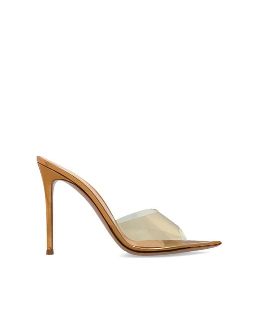 Gianvito Rossi White Heeled Mules 'Elle'