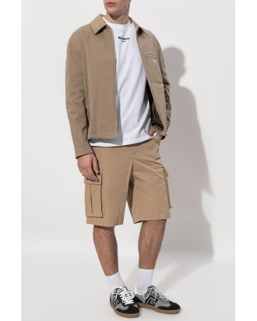 Balmain Natural Cargo Shorts for men