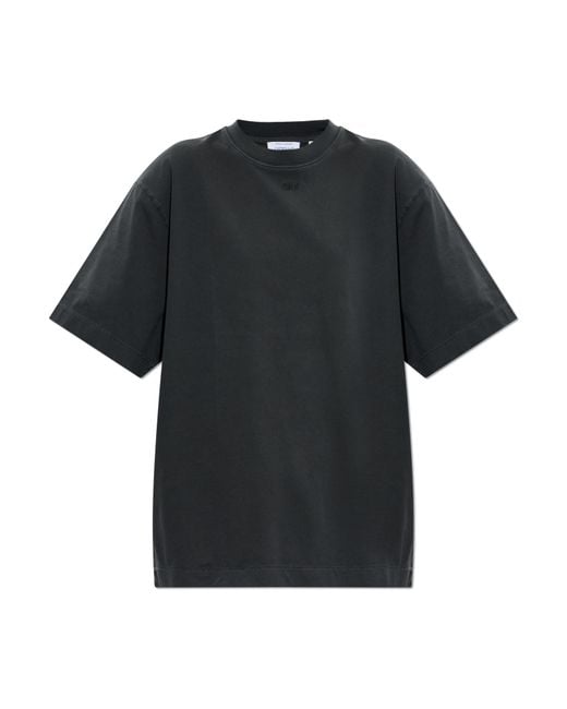 Off-White c/o Virgil Abloh Black T-Shirt With Embroidered Logo