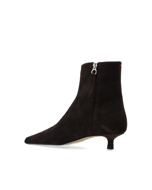 Aeyde Natural Suede Heeled Ankle Boots 'Sofie'