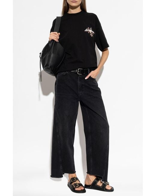 AllSaints Black T-Shirt 'Valen Etta'
