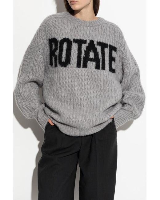 ROTATE BIRGER CHRISTENSEN Gray Sweater With Logo
