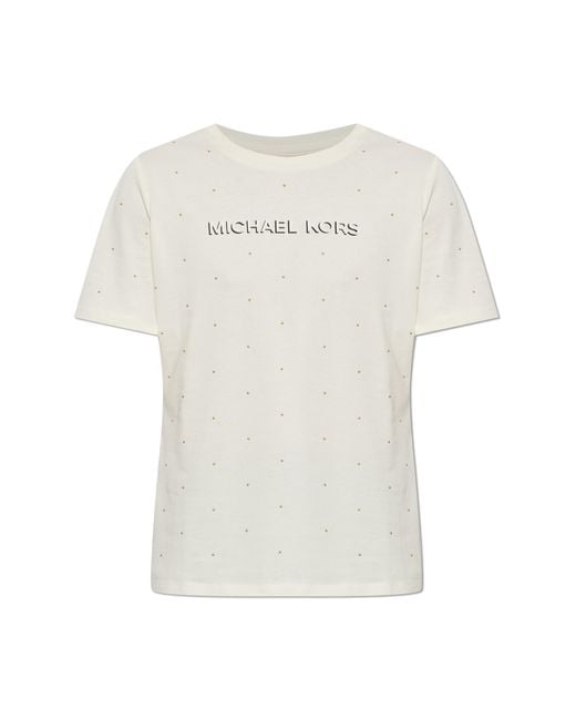 MICHAEL Michael Kors White T-Shirt With Studs