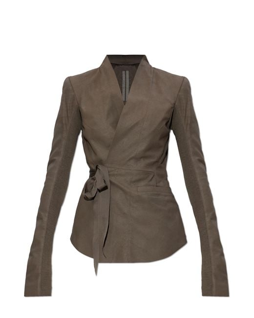 Rick Owens Gray 'Hollywood' Leather Jacket