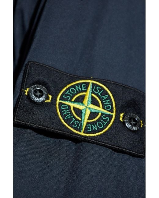 Stone Island Blue Insulated Jacket 'Micro Twill' for men