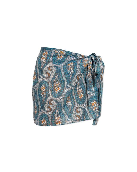 Etro Blue Short Pareo With Print
