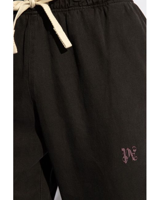 Palm Angels Black Jeans With Logo, for men