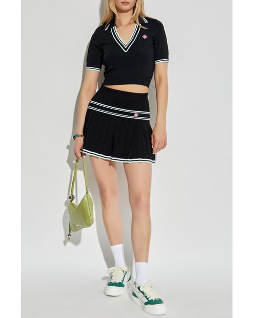Casablanca Black Polo With Logo Patch