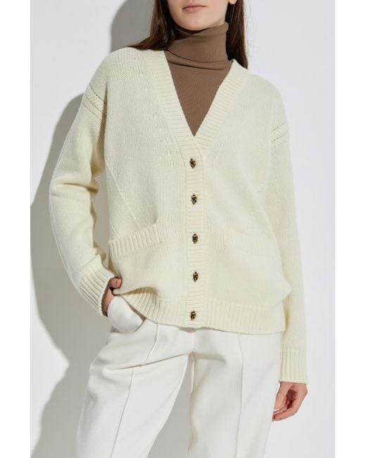 Moncler White Wool Cardigan With Pockets,