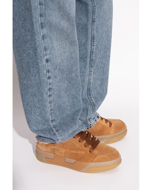 DIESEL Brown Suede Shoes 'S-D-Ollie' for men