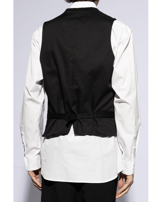 Yohji Yamamoto Black Single-Breasted Vest for men