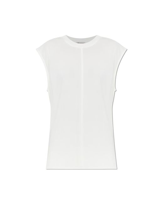 AMI White Sleeveless Top
