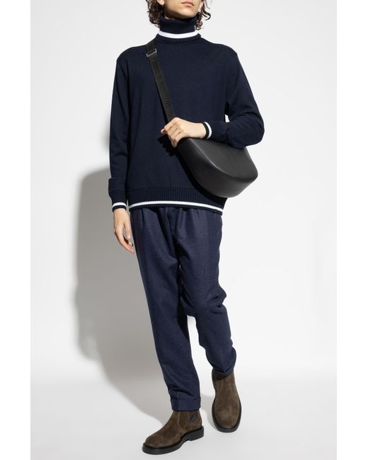 Paul & Shark Blue Wool Turtleneck for men