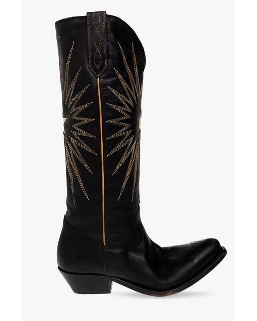 Golden Goose Deluxe Brand Black 'Wish Star' Leather Ankle Boots