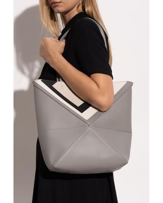 Loewe Gray "puzzle Medium" Shopper Bag,