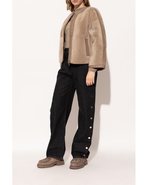 Inuikii Brown Leather Shoes 'Mocabee Curl'