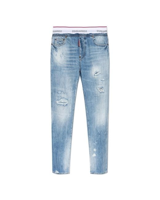 DSquared² Blue Jeans With 'Vintage' Effect for men