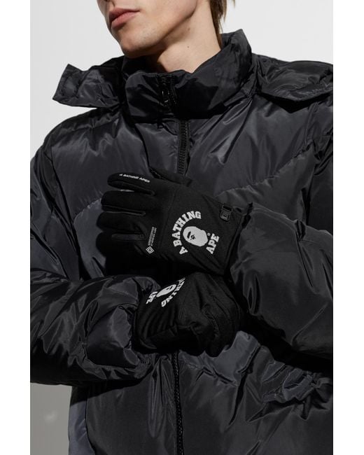 A Bathing Ape Black Gloves With Logo for men
